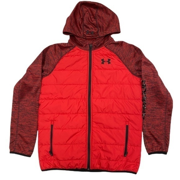 Under Armor Loose Coldgear Zip Front Puffer Jacket Size YLG - Picture 1 of 7